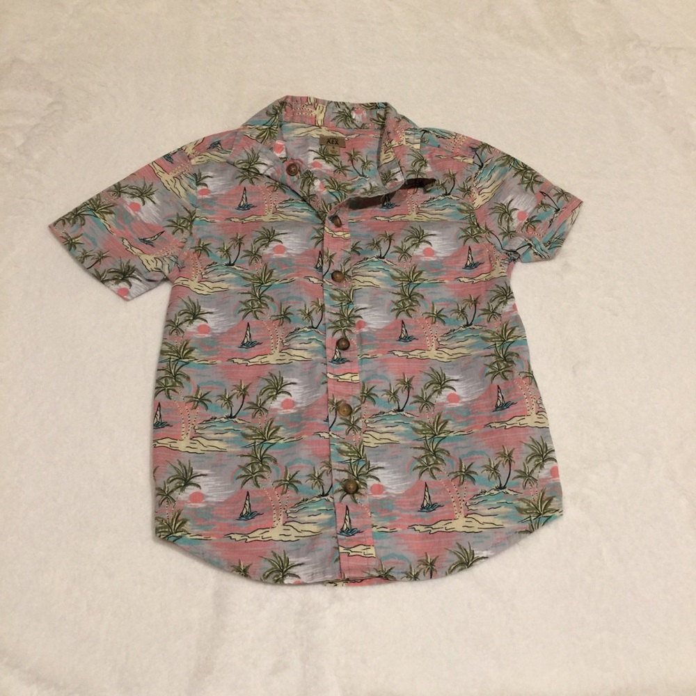 Maximus Rex Palm Tree Hawaiian Shirt Size 5